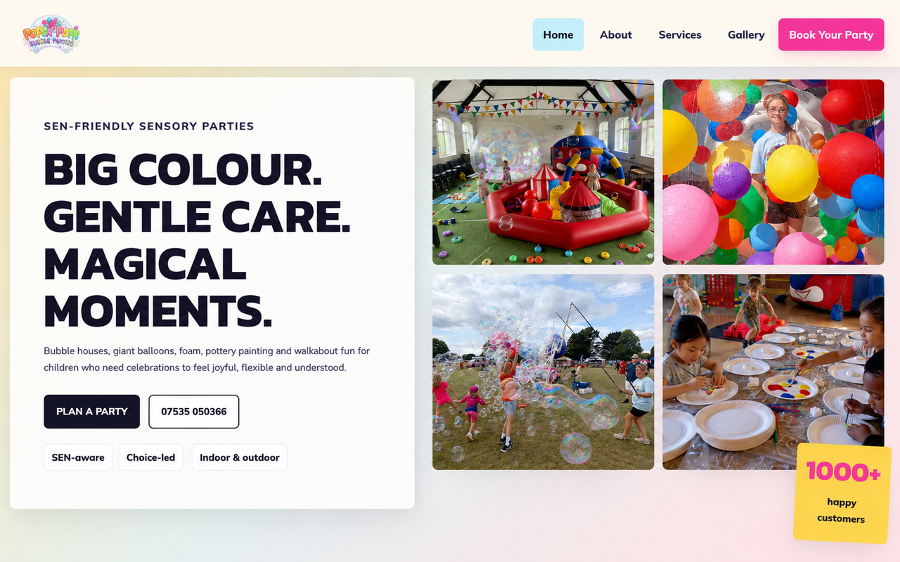 Poppy Pops website screenshot