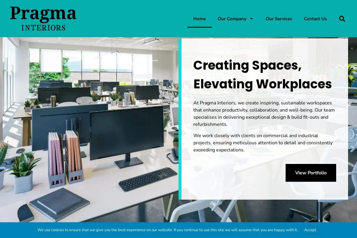Pragma Interiors website design case study