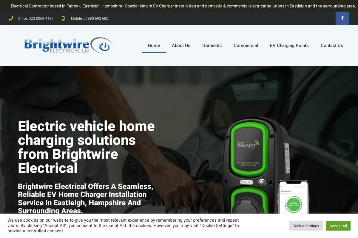 Brightwire Electrical website design case study